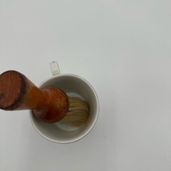 Vintage Barbershop Luxury Shave Mug With Brush. Gold Monogrammed Name - Mathers - Picture 2 of 11